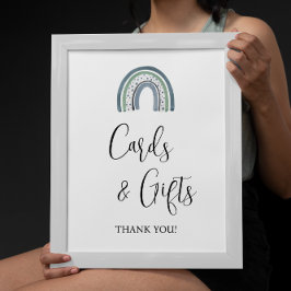 Regnbåge, Pojke-kort och skjut babyskylt Poster