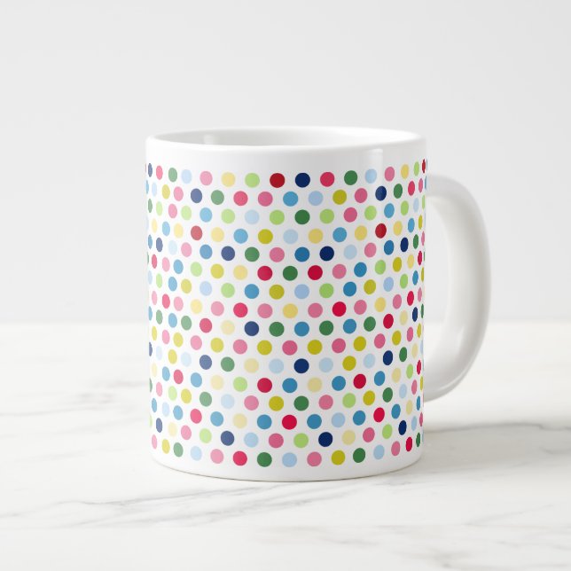 Regnbåge polka dots jumbo mugg (Framsida höger)