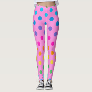 regnbåge polka dots leggings