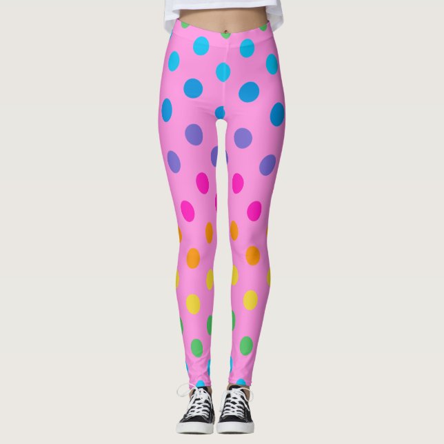 regnbåge polka dots leggings (Framsida)