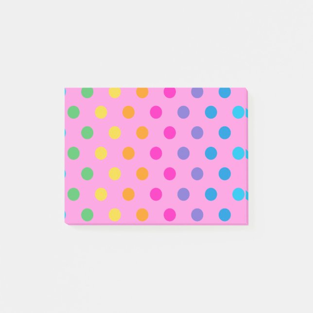regnbåge polka dots post-it block (Framsida)
