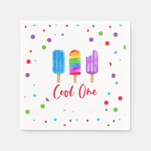 Regnbåge Pop Cool One 1-årsdag Pappersservett