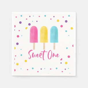 Regnbåge Pop Sweet One 1-årsdag Pappersservett