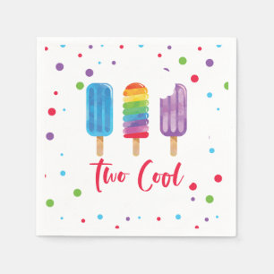 Regnbåge Pop Två Cool 2-års födelsedag Pappersservett