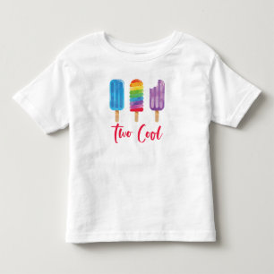 Regnbåge Pop Två Cool sommar 2-års födelsedag T Shirt