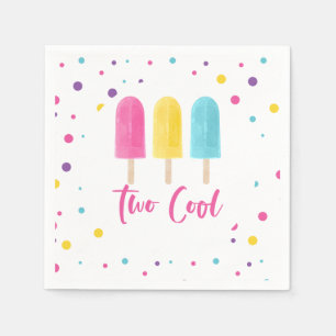 Regnbåge Pop Two Cool 2-års födelsedag Pappersservett