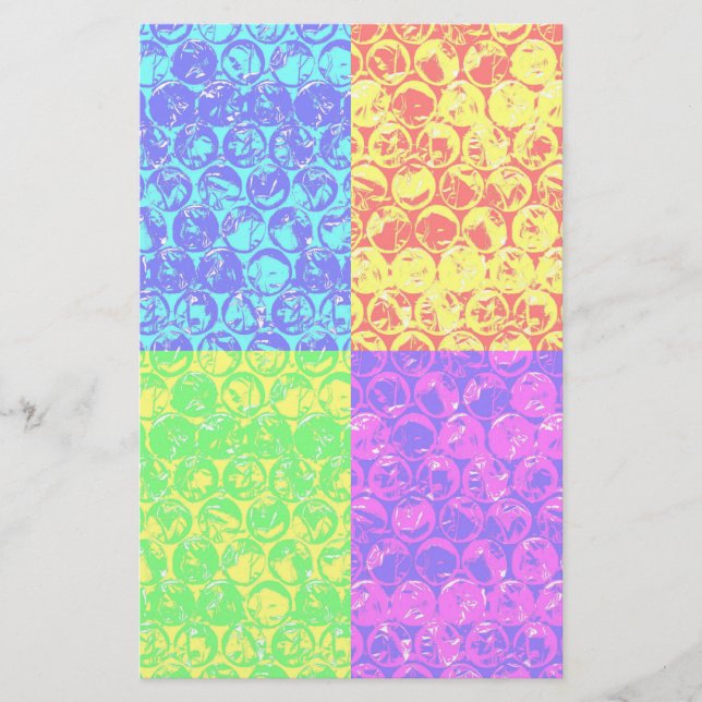 Regnbåge popkonst bubbelplast brevpapper (Framsida)