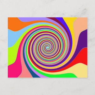 Regnbåge popkonst psychedelic swirl vykort