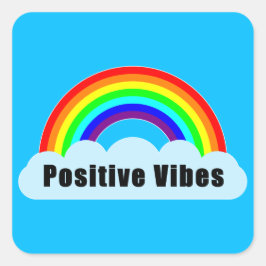 REGNBÅGE - Positiva Vibrationer Fyrkantigt Klistermärke