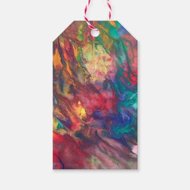 Regnbåge presentkort färgglad fest groovy presentt presentetikett (Framsidan)