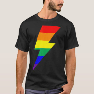 Regnbåge Pride Flagga Blixt Bolt T Shirt
