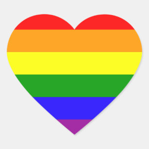 Regnbåge Pride - hjärta Hjärtformat Klistermärke