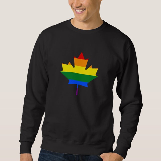 Regnbåge pride kapsel löv Sweatshirt (Framsida)