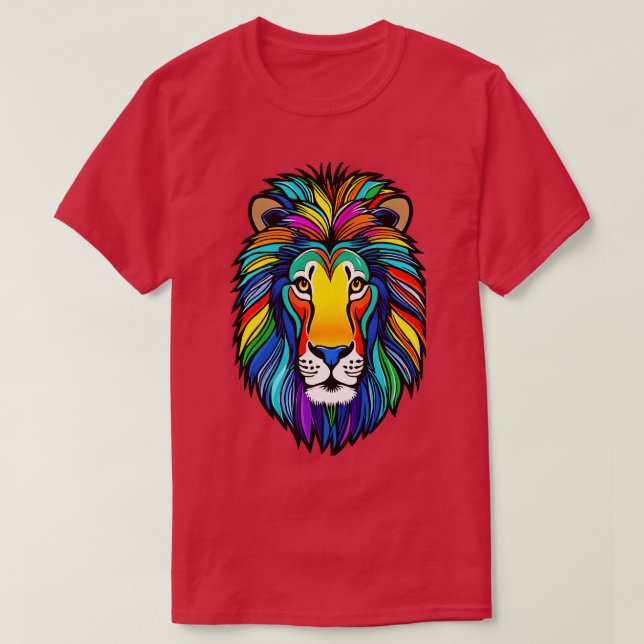 Regnbåge Pride Lejon 14 T Shirt (Design framsida)