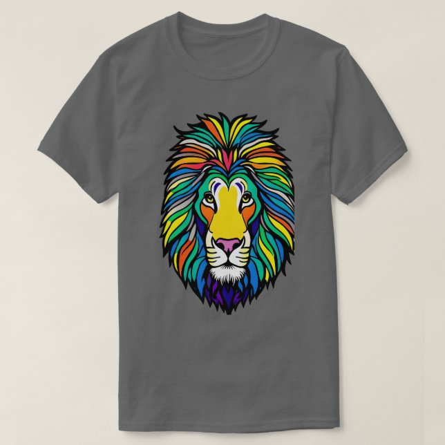 Regnbåge Pride Lejon 3 T Shirt (Design framsida)