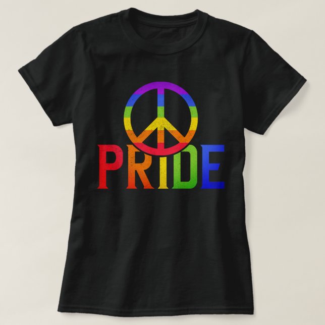 Regnbåge Pride och fred T Shirt (Design framsida)