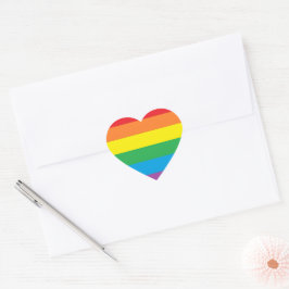 "Regnbåge Pride" - Stickers Hjärtformat Klistermärke