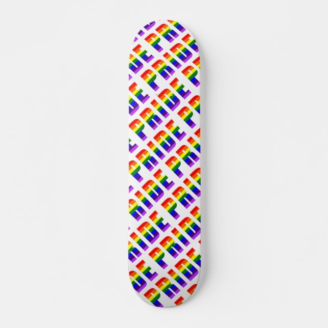 Regnbåge Pride Text Art Old School Skateboard Bräda 18 Cm (Framsida)