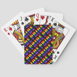 Regnbåge Pride Text Art på Anpassningsbar Black Fä Casinokort