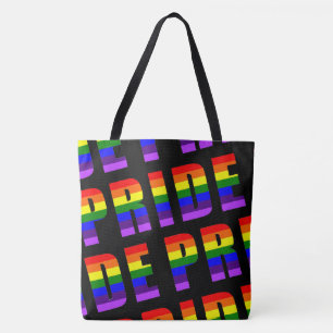 Regnbåge Pride Text Art på Anpassningsbar Black Tygkasse