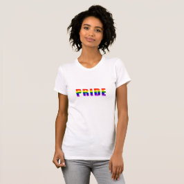 Regnbåge Pride Text Art på hela Färg T Shirt