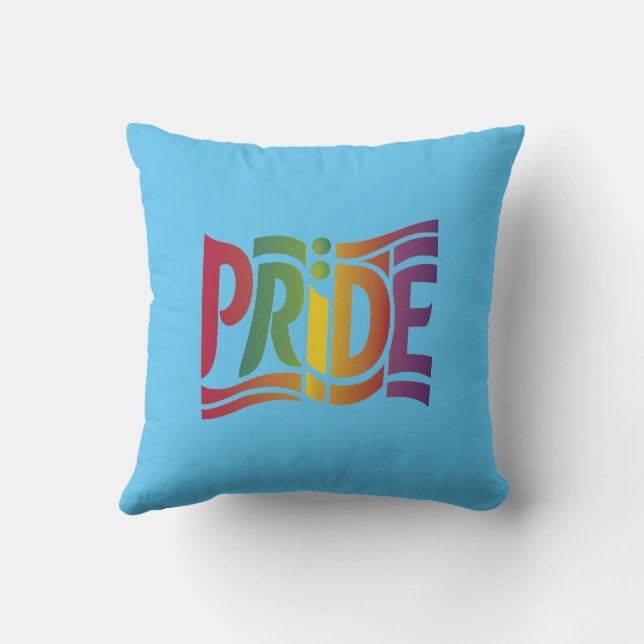 Regnbåge, Pride Typografi - fetstil, HGBTQ+ Påståe Kudde (Baksida)
