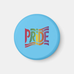 Regnbåge, Pride Typografi - fetstil, HGBTQ+ Påståe Magnet