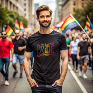 Regnbåge, Pride Typografi - fetstil, HGBTQ+ Påståe T Shirt