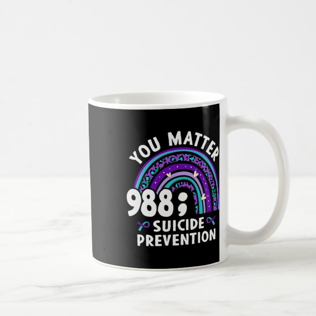 Regnbåge problem 988 Självmordsförebyggande belöni Kaffemugg (Höger)