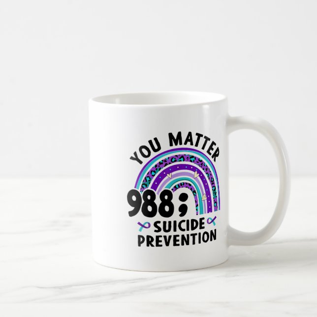 Regnbåge problem 988 Självmordsförebyggande belöni Kaffemugg (Höger)