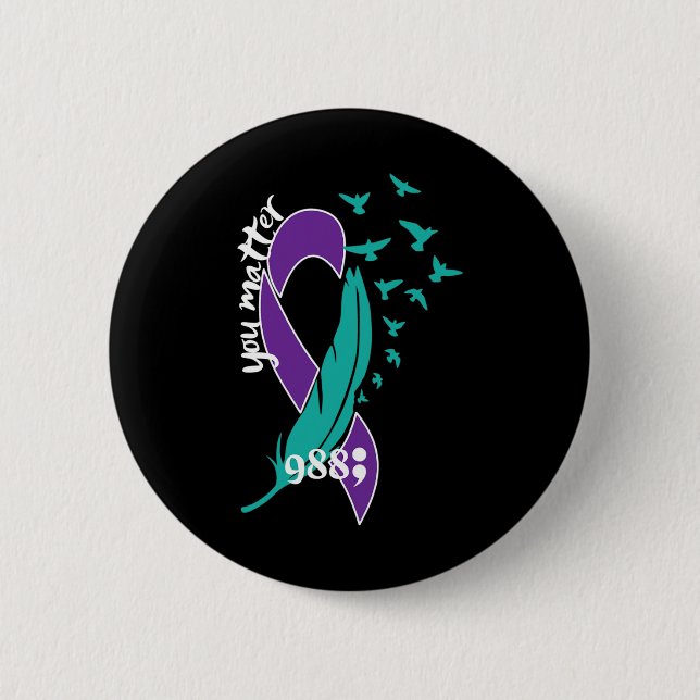 Regnbåge problem 988 Självmordsförebyggande belöni Knapp (Framsida)