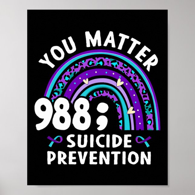Regnbåge problem 988 Självmordsförebyggande belöni Poster (Framsidan)