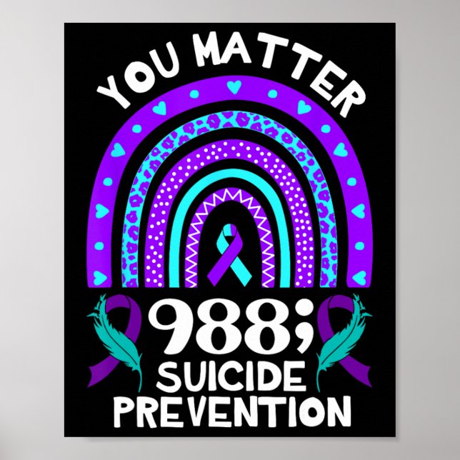 Regnbåge problem 988 Självmordsförebyggande belöni Poster (Framsidan)