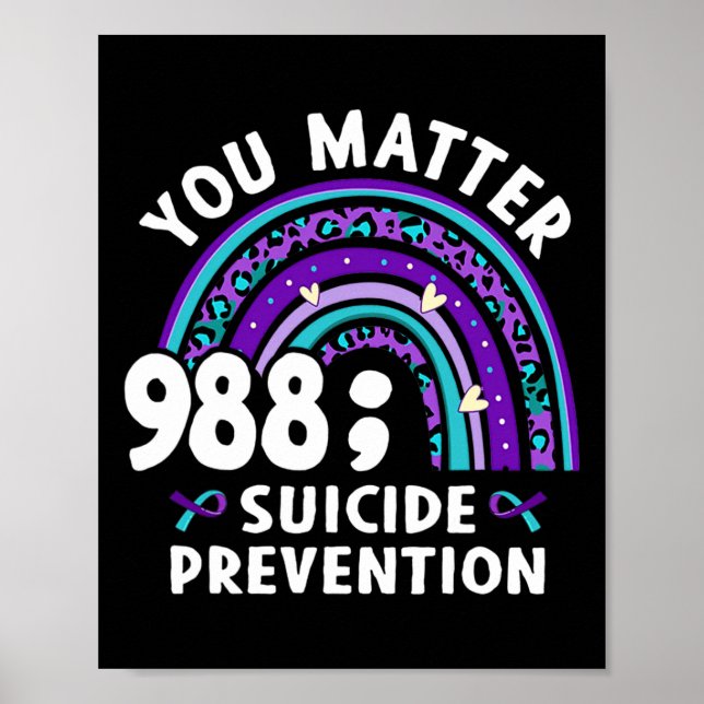 Regnbåge problem 988 Självmordsförebyggande belöni Poster (Framsidan)