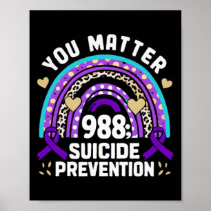 Regnbåge problem 988 Självmordsförebyggande belöni Poster