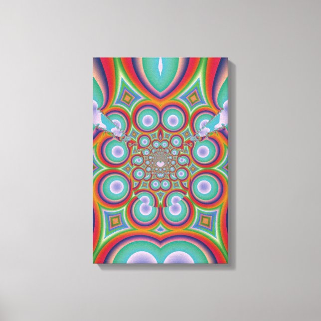 Regnbåge Psykedelisk Optisk Abstrakt Konst Canvastryck (Framsida)