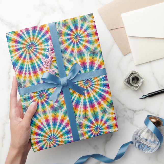 Regnbåge Psykedelisk Tie Dye Presentpapper (Gifting)