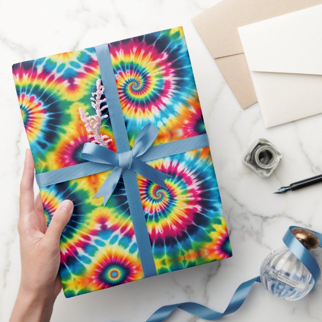 Regnbåge Psykedelisk Tie Dye Presentpapper (Gifting)