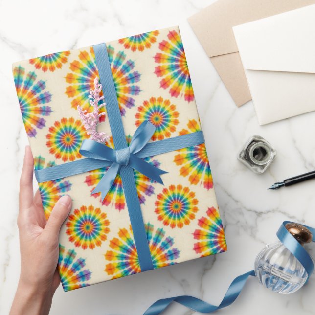 Regnbåge Psykedelisk Tie Dye Presentpapper (Gifting)
