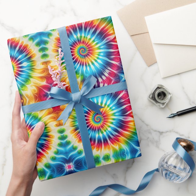 Regnbåge Psykedelisk Tie Dye Presentpapper (Gifting)