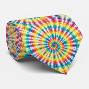 Regnbåge Psykedelisk Tie Dye Slipsklöver Slips