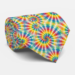 Regnbåge Psykedelisk Tie Dye Slipsklöver Slips