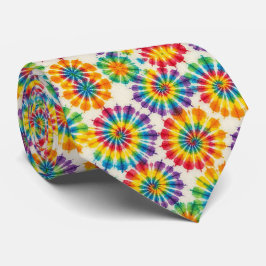 Regnbåge Psykedelisk Tie Dye Slipsklöver Slips