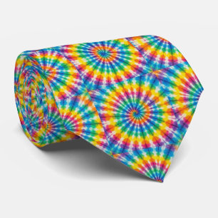 Regnbåge Psykedelisk Tie Dye Slipsklöver Slips
