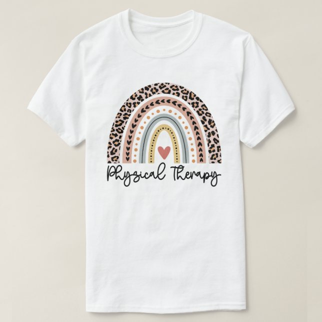 Regnbåge PT PTA fysioterapibehandlare Gift T Shirt (Design framsida)