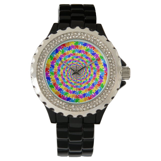 Regnbåge puzzles Autism Awareness Watch Armbandsur (Framsida)