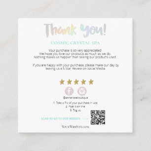 *~* Regnbåge. QR AP8 TACK Star Review Tilläggskort