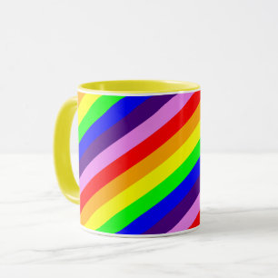 Regnbåge Rand diagonal Classic Bright Colorful Mugg