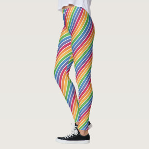 Regnbåge Rand Mönster Leggings