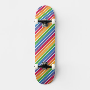 Regnbåge Rand Mönster Mini Skateboard Bräda 18,5 Cm
